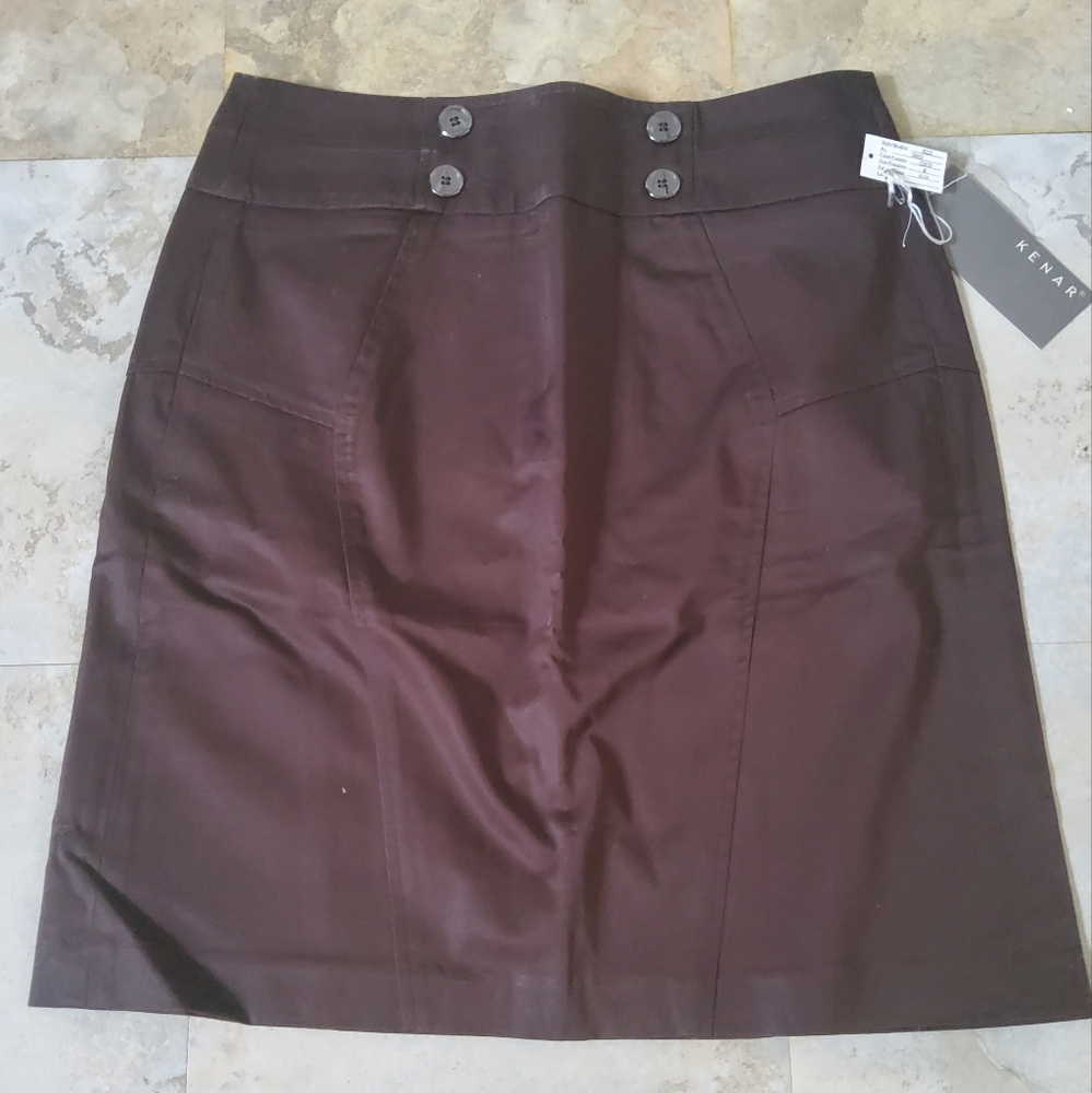 Kenar Women's Dark Brown Pencil Skirt